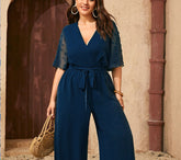 Plus Size Bow Socialite Lace up Straight Loose High Waist